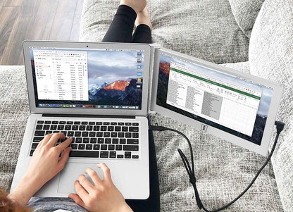 SideTrak Slide Portable Monitor for Laptop 12.5" FHD 1080P IPS Attachable Laptop Screen, Efficient USB Power, Compatible with Mac & Chrome 13" -17" Laptops, ST12BL