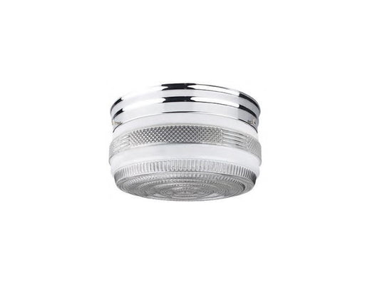 Sunset Lighting Flush 8-5/8" Mount w/ Clear & Painted White Glass, Polished Chrome Finish - F3277-15