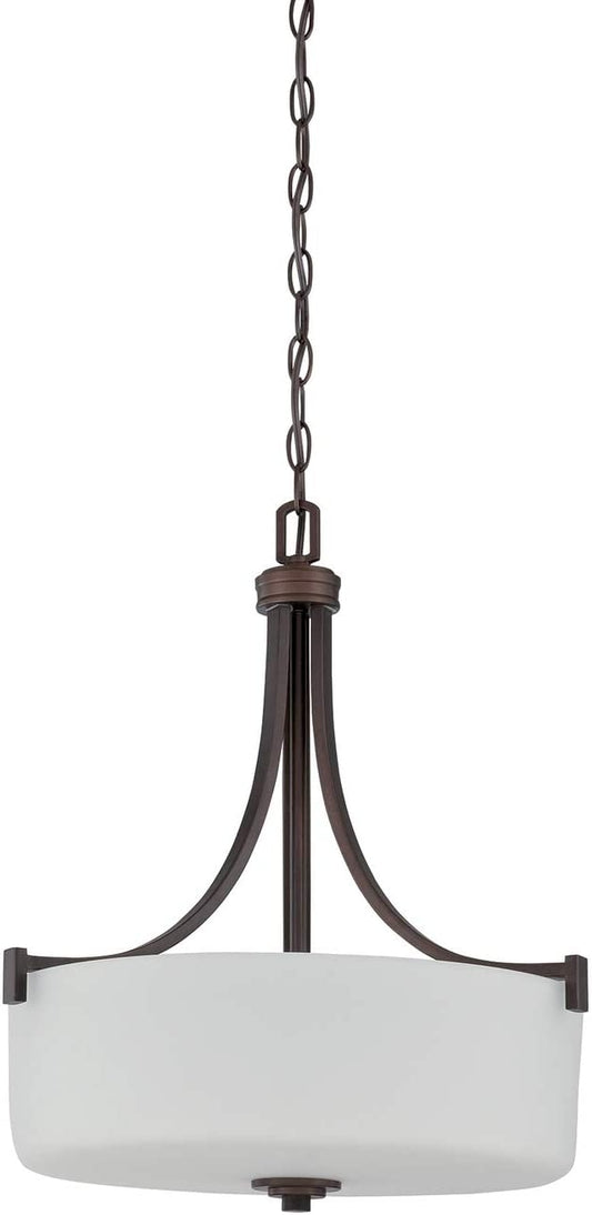 Sunset Lighting Dalton 3-Light Pendant 100W Opal Etched Glass Dimmable - Provincial Bronze - F18007-64