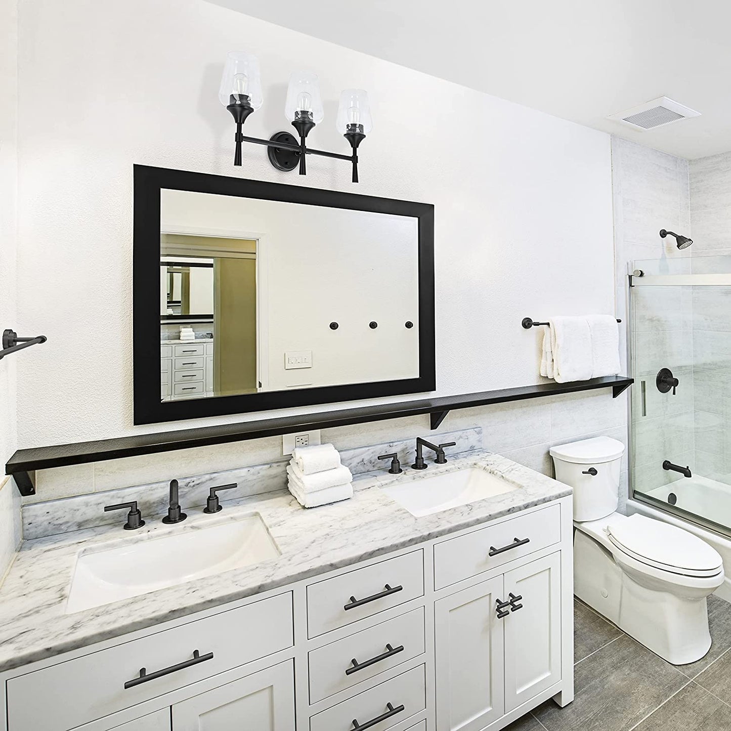 Sunset Stella 3-Light Bathroom Vanity 100W Light - Black color - F27013-31