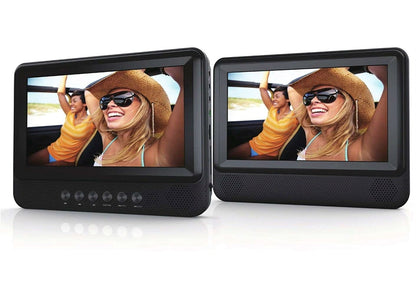 Sylvania SDVD7751 7" Dual Screen LCD Portable DVD Player, SD/MMC card slot