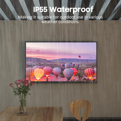 SYLVOX 55" Outdoor TV, 1000nits Google Smart TV Built-in Google Assistant, Chormecast, IP55 Waterproof Outside TV OT55A2KHGD