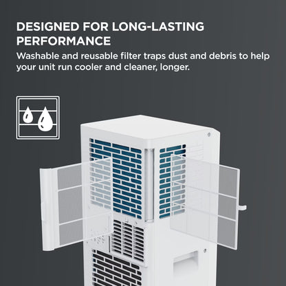 TCL - 250 Sq. Ft. 6,000 BTU Smart Portable Air Conditioner 3-in-1 with AC, Fan & Dehumidifier - White T06PC5S