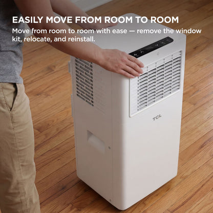 TCL - 250 Sq. Ft. 6,000 BTU Smart Portable Air Conditioner 3-in-1 with AC, Fan & Dehumidifier - White T06PC5S