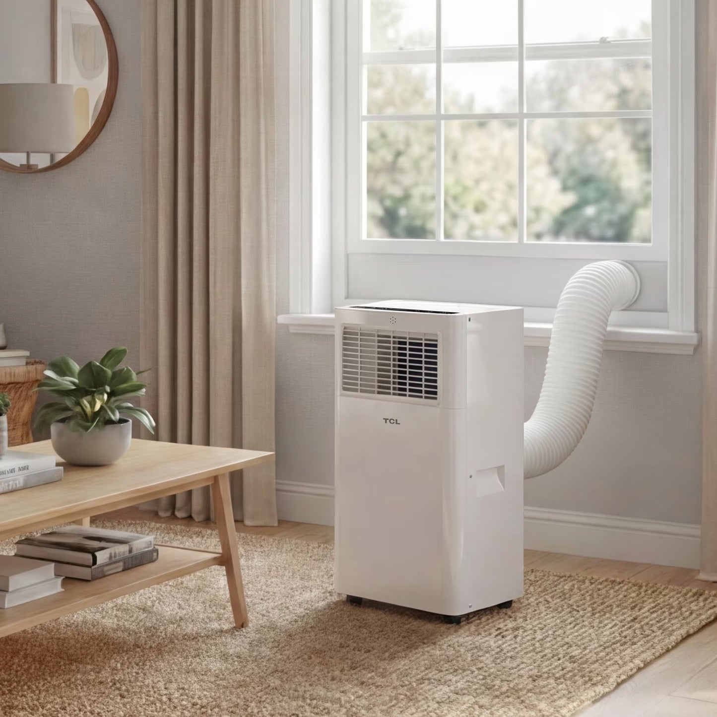 TCL - 250 Sq. Ft. 6,000 BTU Smart Portable Air Conditioner 3-in-1 with AC, Fan & Dehumidifier - White T06PC5S
