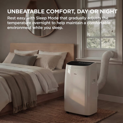 TCL - 350 Sq. Ft. 8,000 BTU Smart Portable Air Conditioner 3-in-1 with AC, Fan & Dehumidifier - White T08PC5S