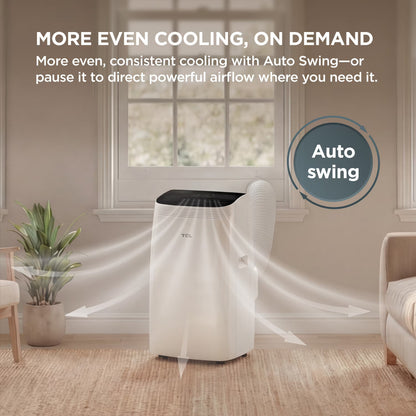 TCL - 350 Sq. Ft. 8,000 BTU Smart Portable Air Conditioner 3-in-1 with AC, Fan & Dehumidifier - White T08PC5S