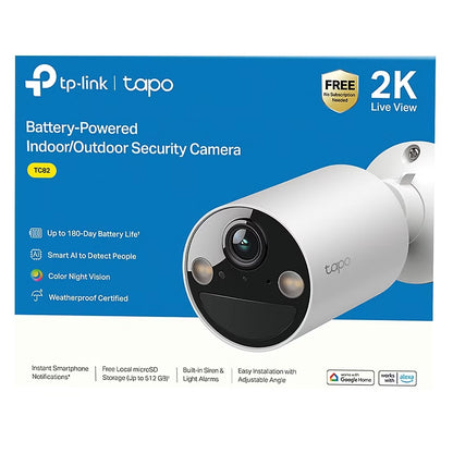 TP-Link Tapo Smart Wire-Free 2K Indoor/Outdoor Security Camera TC82