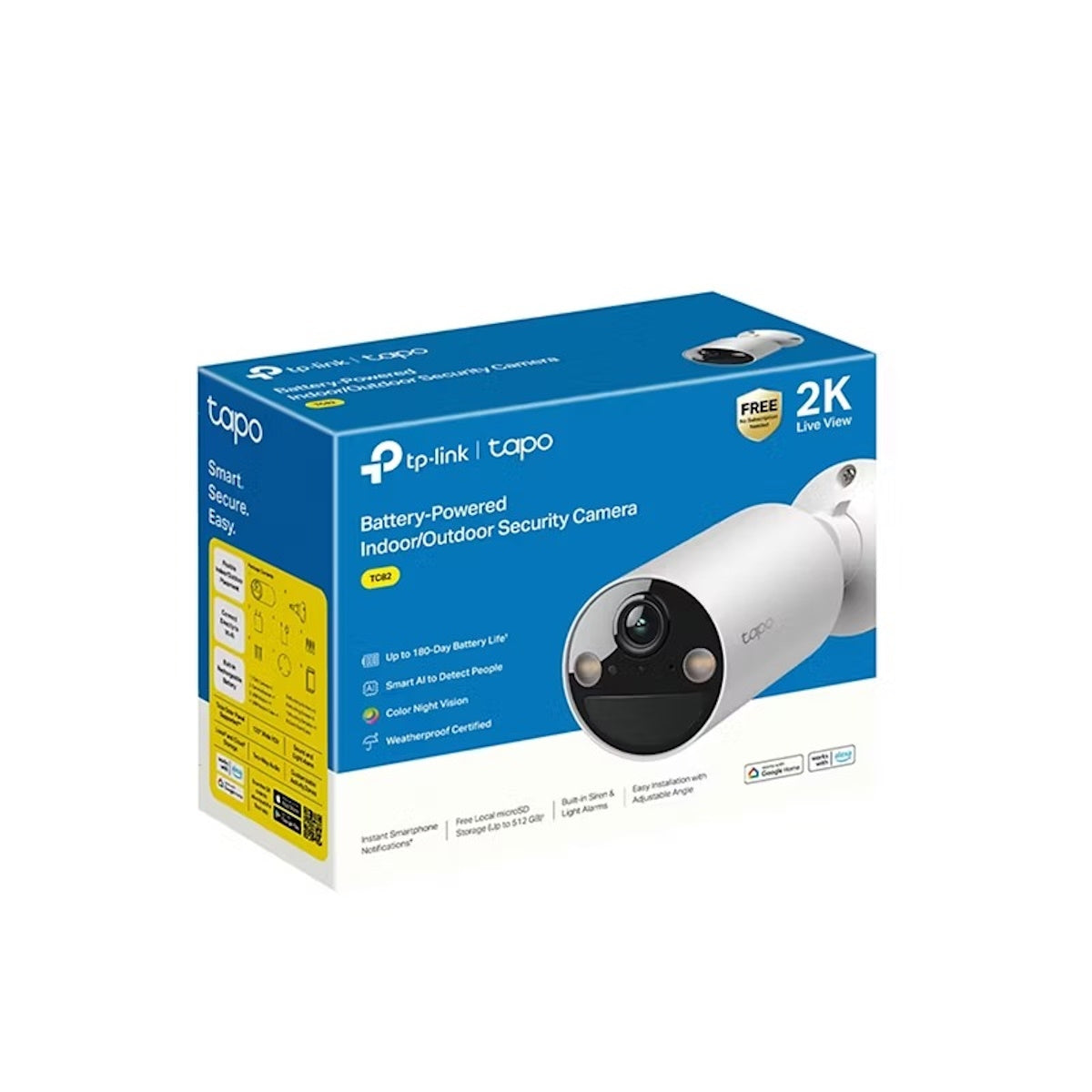 TP-Link Tapo Smart Wire-Free 2K Indoor/Outdoor Security Camera TC82