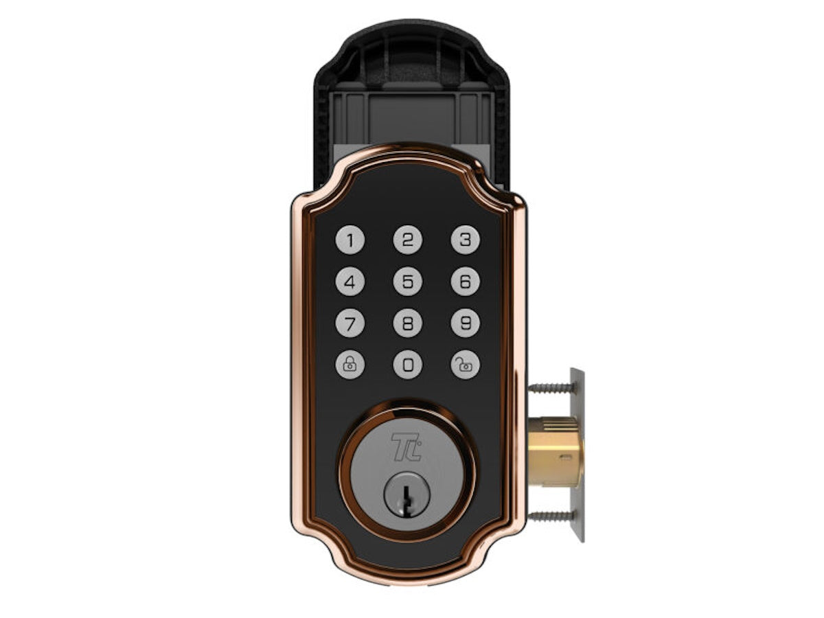 TurboLock Bronze Smart Lock Lighted Keypad Single Cylinder Electronic Knob