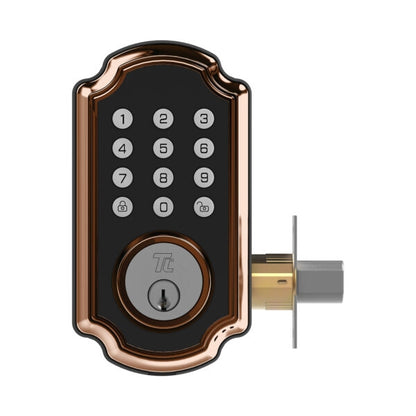 TurboLock Bronze Smart Lock Lighted Keypad Single Cylinder Electronic Knob