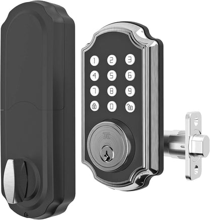 TURBOLOCK TL116 Digital Deadbolt Lock Keypad, Electronic Deadbolt Brushed Nickel