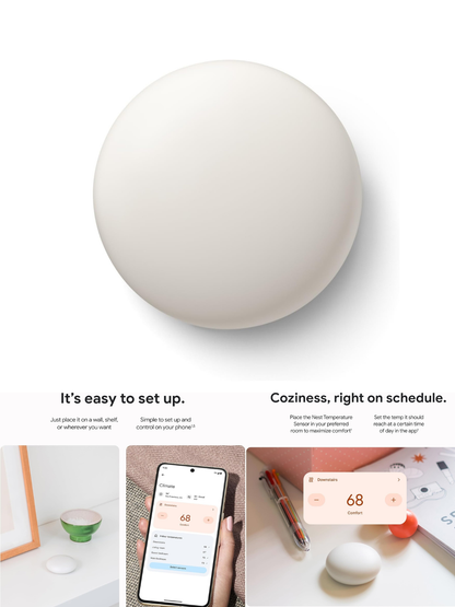 Google Nest Temperature Sensor (2nd gen) 1-pack - Porcelain GA05552-US