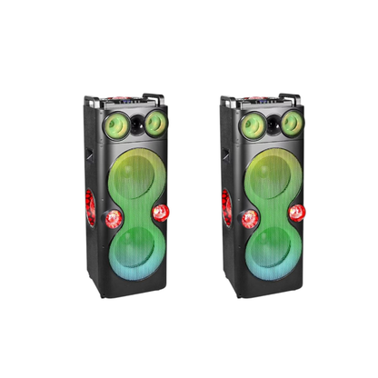 QFX PBX-1260 Dual 12" Party Speaker With Rechargeable Battery and LED Lights