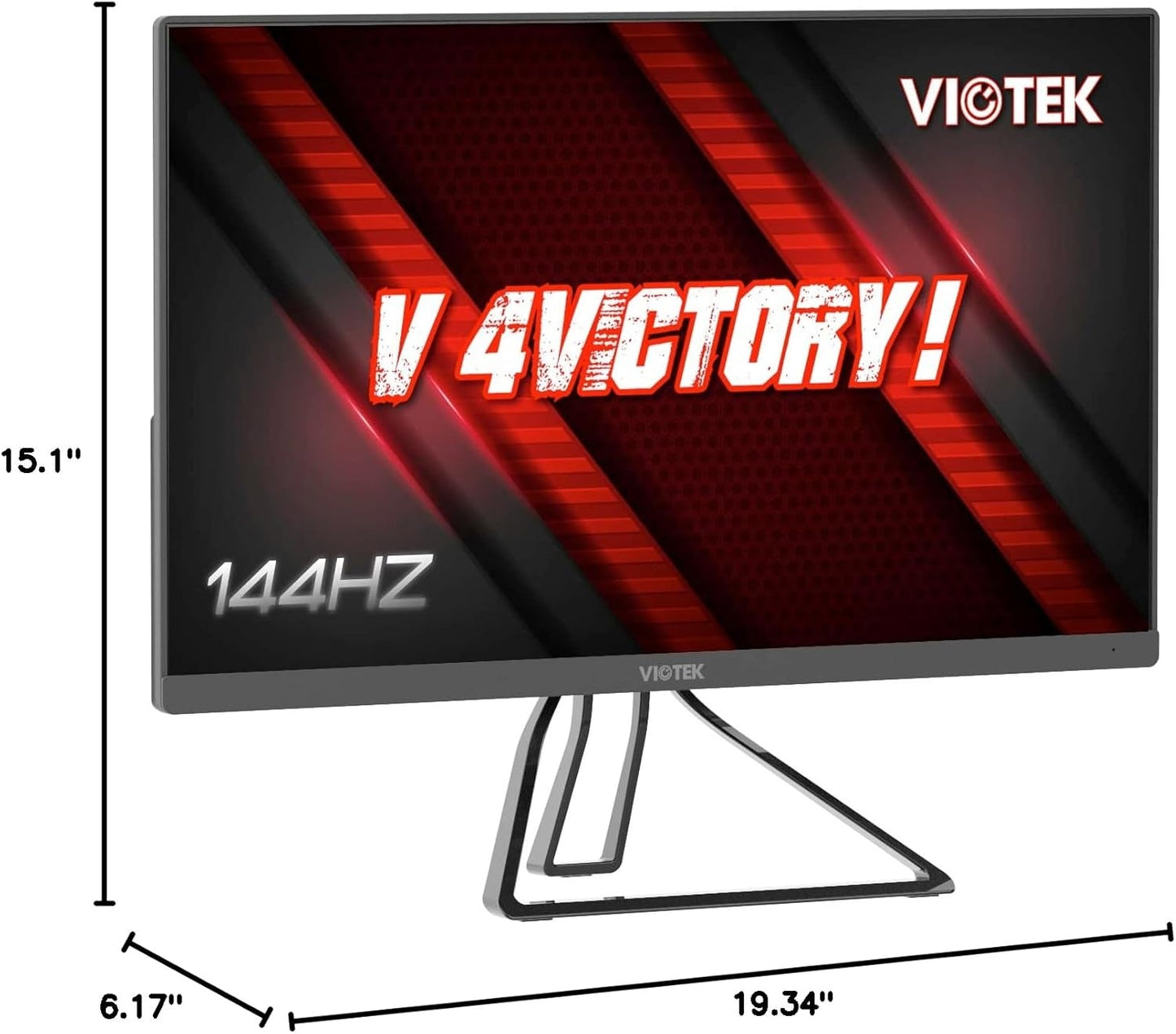 Viotek 22" LED Monitor GFV22CB 1080P Full-HD 5ms 144Hz, G-Sync-Compatible FreeSync FPS/RTS | 2X HDMI 3.5mm DP - GFV22CB