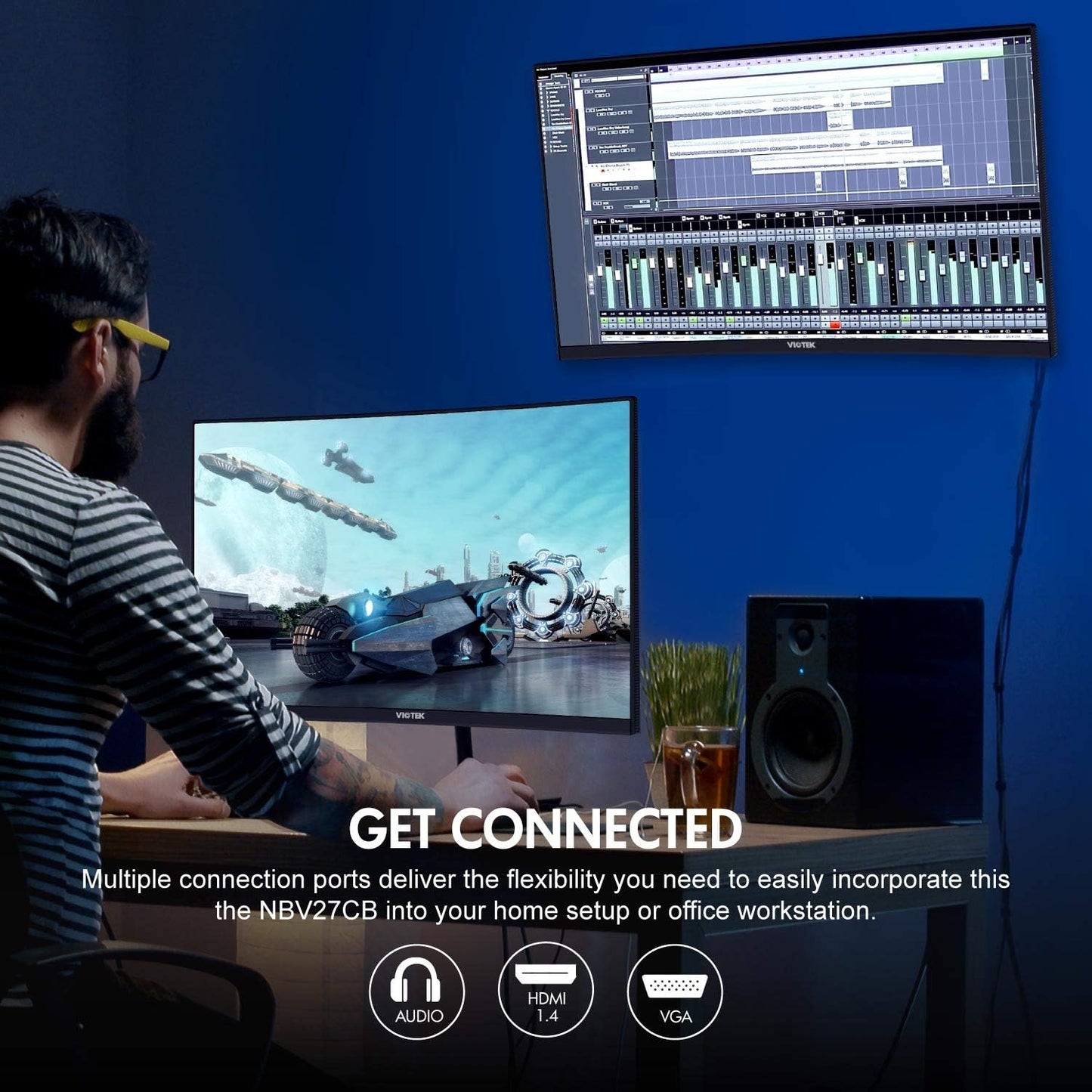 Viotek 27" Curved LED Monitor 75Hz 1920x1080p 8ms HDMI, VGA - NBV27CB
