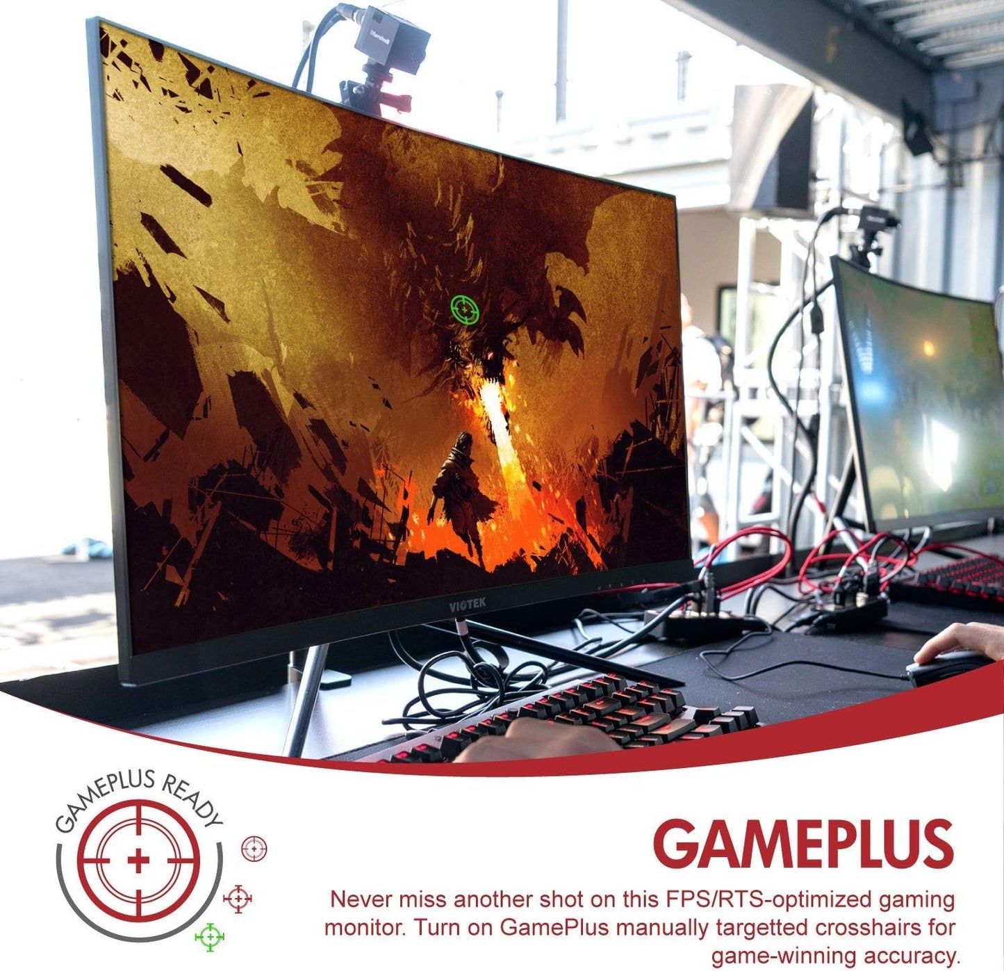 Viotek GN27DW 27" Curved Gaming Monitor, 1440p 144Hz 4.8ms HDMI, DP