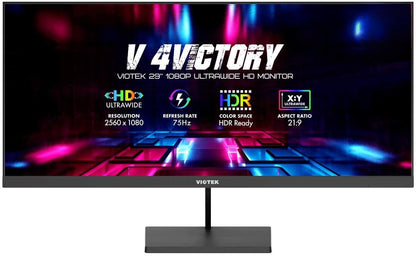 Viotek 29" LED Monitor 75hz 5ms 21:9 2560 x 1080p, 2X HDMI 1x DP 1x 3.5mm VESA