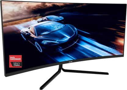 Viotek 34" Curved Gaming LED Monitor 144Hz 4ms 3440 X 1440 UWQHD 2X HDMI DP