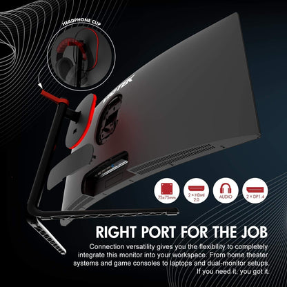 Viotek 34" Curved Gaming LED Monitor 144Hz 4ms 3440 X 1440 UWQHD 2X HDMI DP