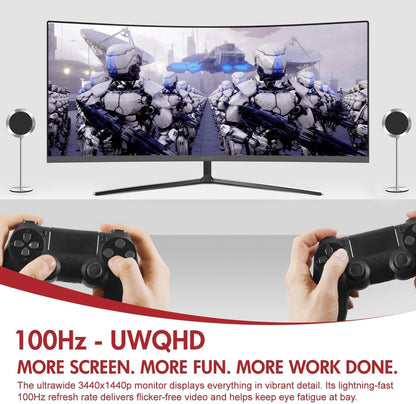 Viotek GN34C 34” Ultrawide QHD Curved Professional Monitor 100Hz 21:9 with FreeSync - White color