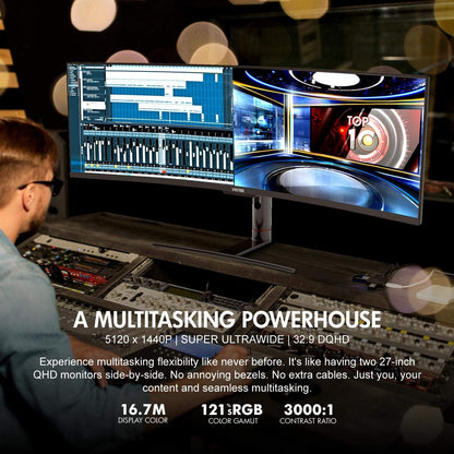 49" Super Ultrawide Curved Monitor | 1440p 120Hz 3ms 1800R | 5120x1440p, 32:9 Dual QHD Monitor | | 2X HDMI 2.0, 2X DP 1.4, 3.5mm  - SUW49DA