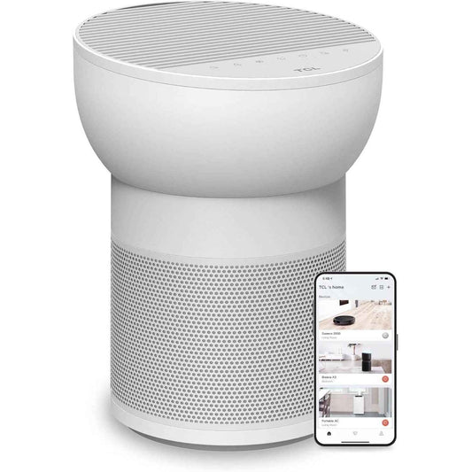 TCL Breeva A2 Wi-Fi Smart Air Purifier and Humidifier, Up to 882 Sq Ft, 4-Stage True HEPA (H13), Removes 99.97% of Dust/Bacteria/Odors & More, App & Voice Control, Auto Shield, Quiet, White