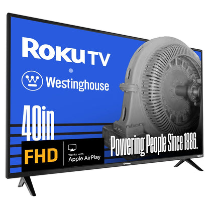 Westinghouse 40" Smart FHD ROKU TV, Wi-Fi, Bluetooth, Flat Screen, Works with Apple AirPlay, Alexa, Google Assistant - WR40FE2520
