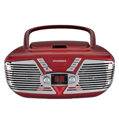 Sylvania SRCD211-RED Portable CD Boombox 