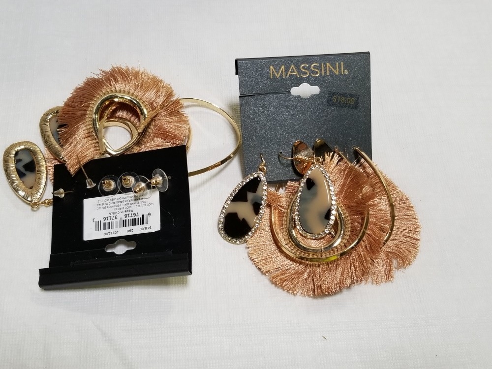 MASSINI SET 3 TORT DROP FRINGE EARRINGS