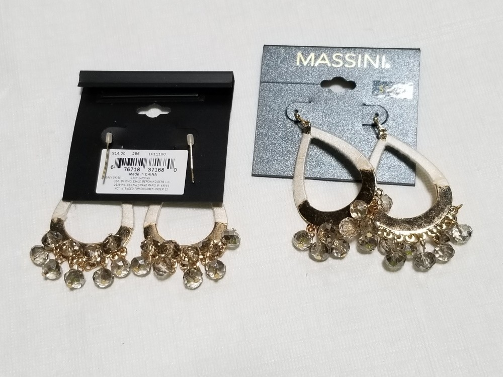 MASSINI SLEEPWIRE BEAD DROP EARRINGS