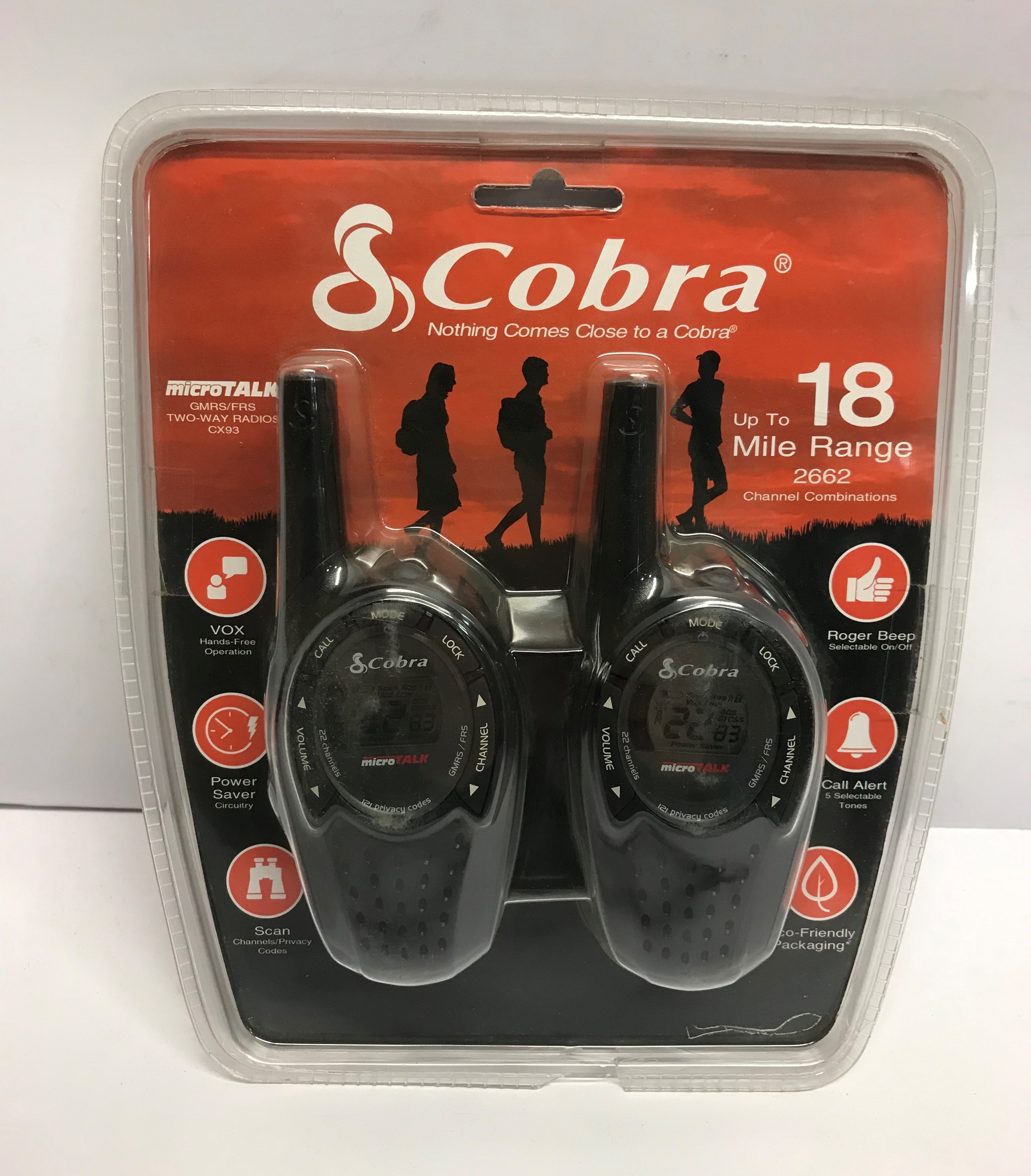 Cobra CX 93 2-Way Radios 18-mile range 22-Channel - CX93 (Renewed)