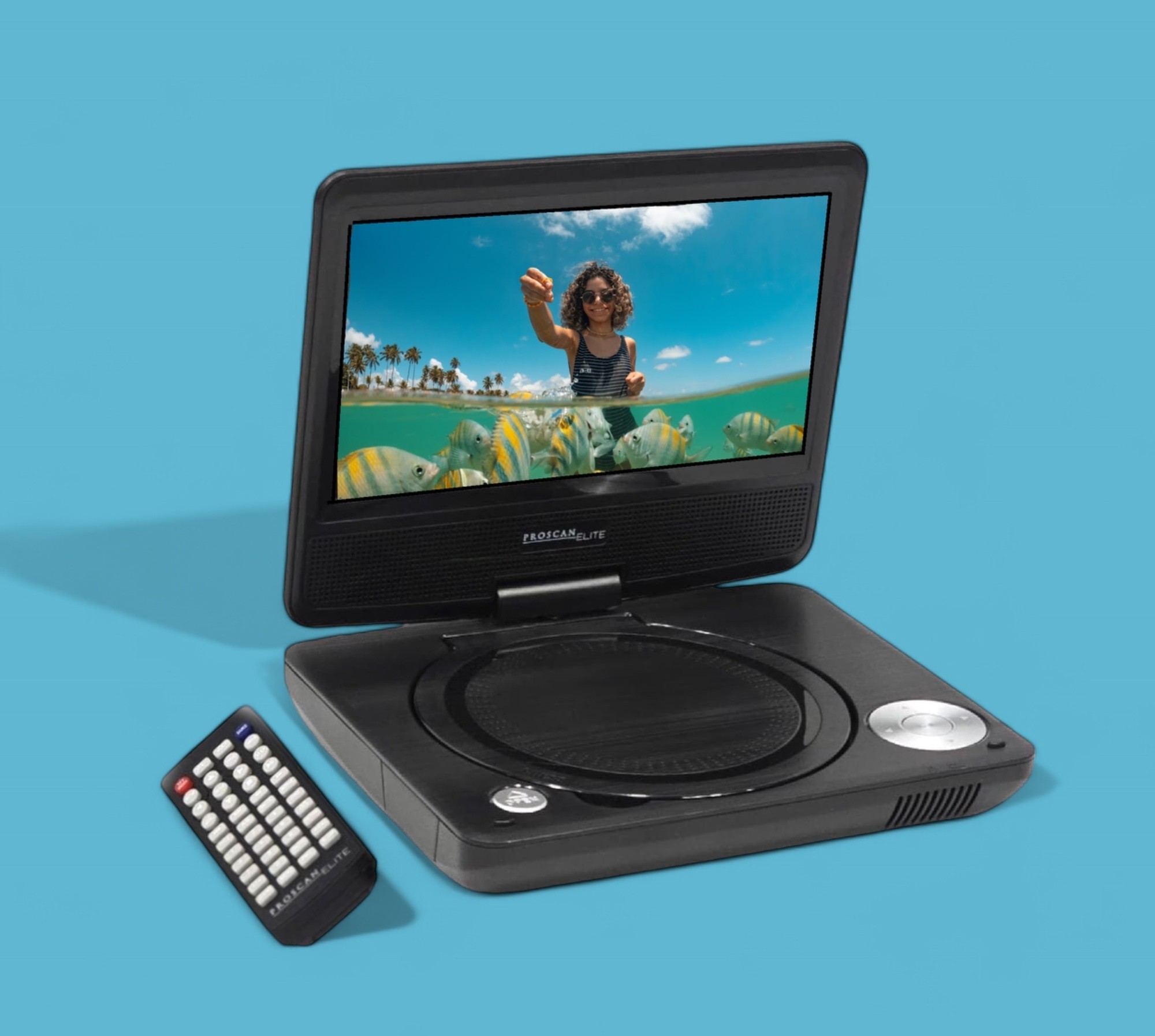 Proscan Elite Portable 7" Swivel Screen DVD Player, SD Card Reader, 2.5 Battery Black PEDVD7060