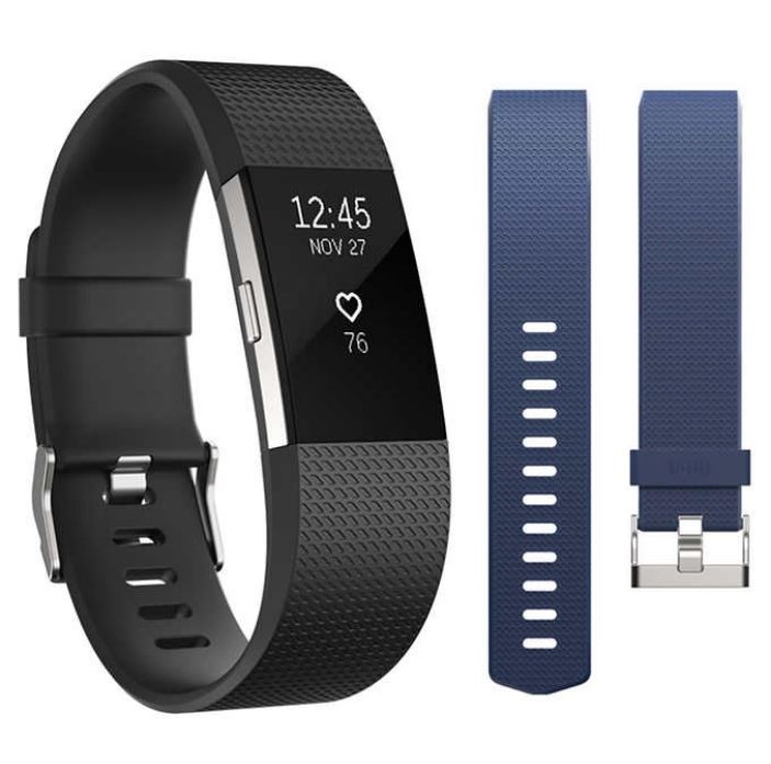 Black for sale online Large Fitbit Charge 2 FB407SBKL Activity Tracker 
