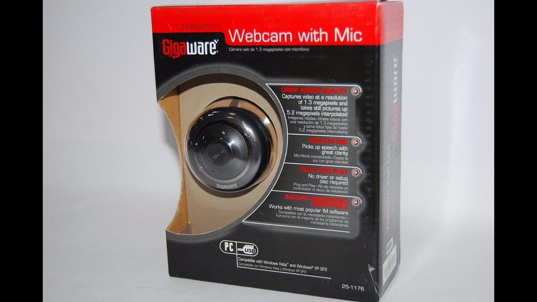 Gigaware 25-1176 1.3MP Webcam with Microphone