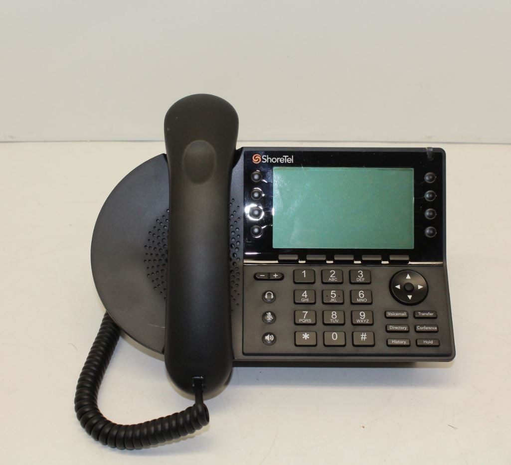 Lot of 10 ShoreTel IP480 8-line Gigabit VoIP System Phone with Handset and Stand 