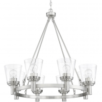RIELLA 8LT MB CHANDELIER WITH CLEAR SEED