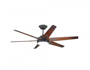 Luminance CF915W60GRT Kathy Ireland Home Rah Eco Ceiling Fan with LED Light Kit, 60" | Energy Efficient Motor with Walnut Blades and Wall Control | Semi Flush Mount with 8-Inch Downrod
