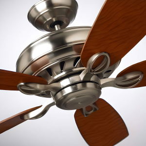 Luminance kathy ireland Home Penbrooke Eco 60in Ceiling Fan with Premium Motor | Energy Star Fixture for Home Improvement with 6-Speed Wall Control |Brushed Steel with Walnut Blades for Damp Locations CF5200BS-B91WA