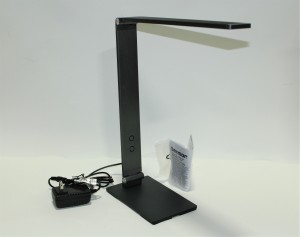 Electrix LED Slim Foldable T Desk Lamp Black Brushed Aluminum 10W