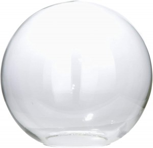 LUMINANCE 8" CLEAR NICKLESS BALL 4" OPENING Glass Globe