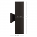 2LT 4IN SQUARE ALUM WALL SCONCE OB