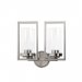 PRESTIGE 2LT WALL SCONCE WITH CLEAR GLAS